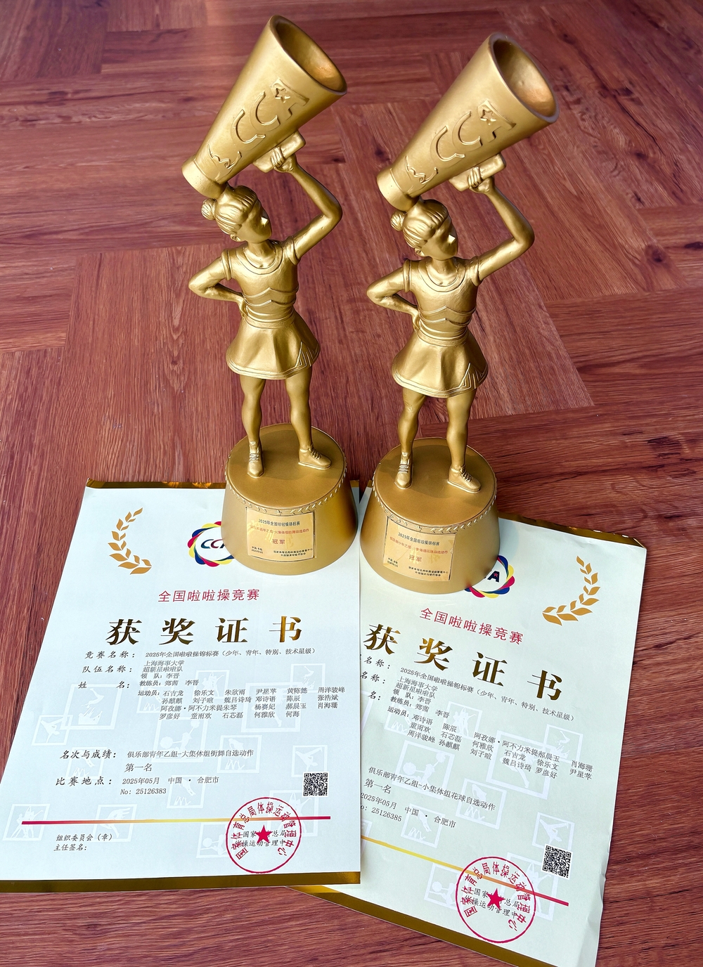 比赛奖状及奖杯