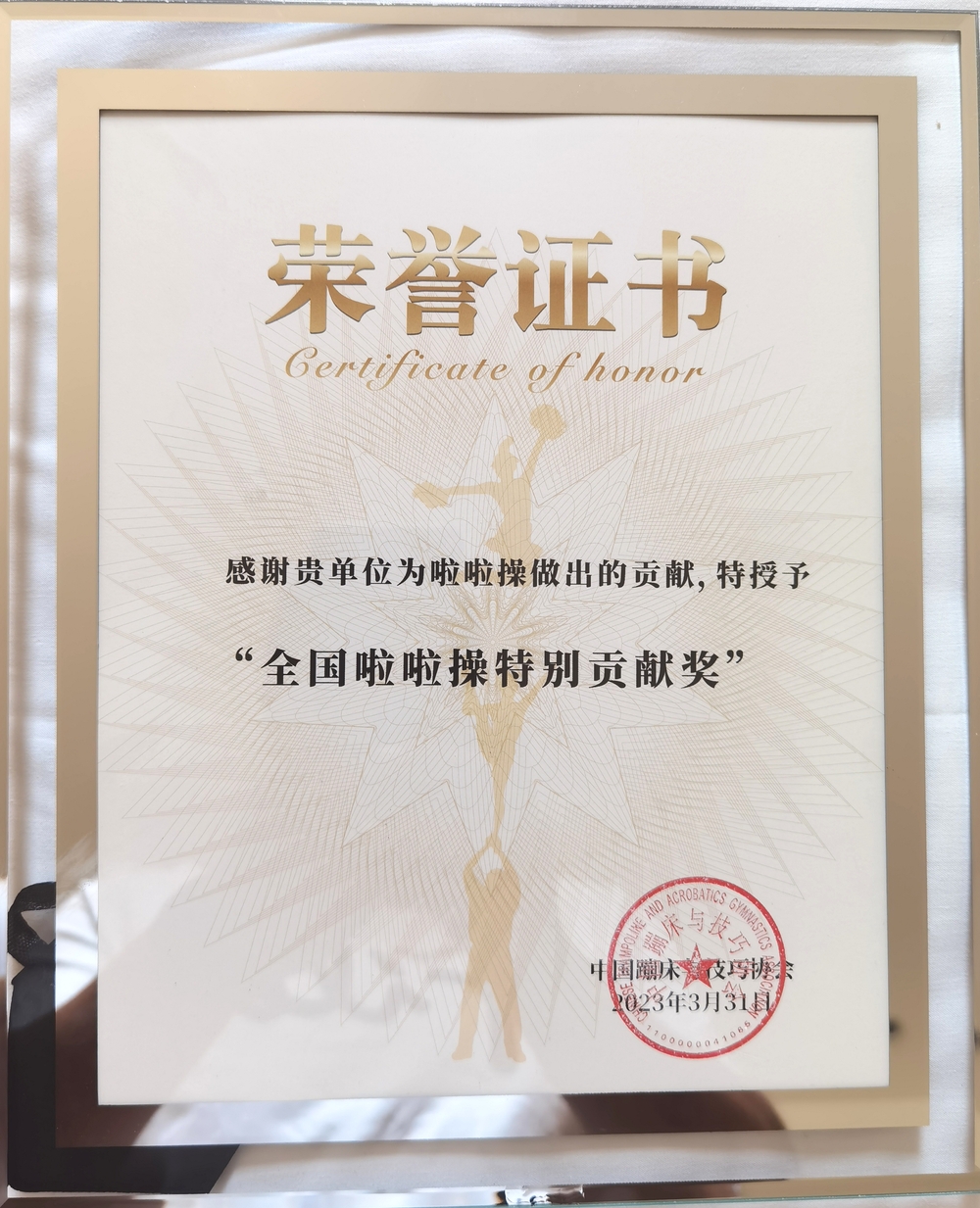 上海海事大学荣获“全国啦啦操特别贡献奖”