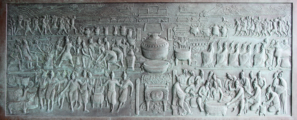 王岩松 《青铜文明》锻铜浮雕壁画 80×200厘米