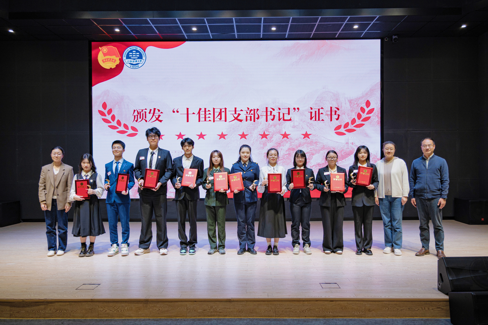 图3：颁发“十佳团支部书记”证书